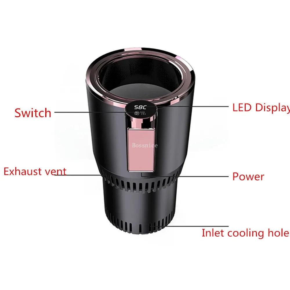 24V Car Heating Cooling Cup Warmer Cooler Smart Cup Mug Holder Tumbler Cooling Beverage Drinks Cans Summer Drink