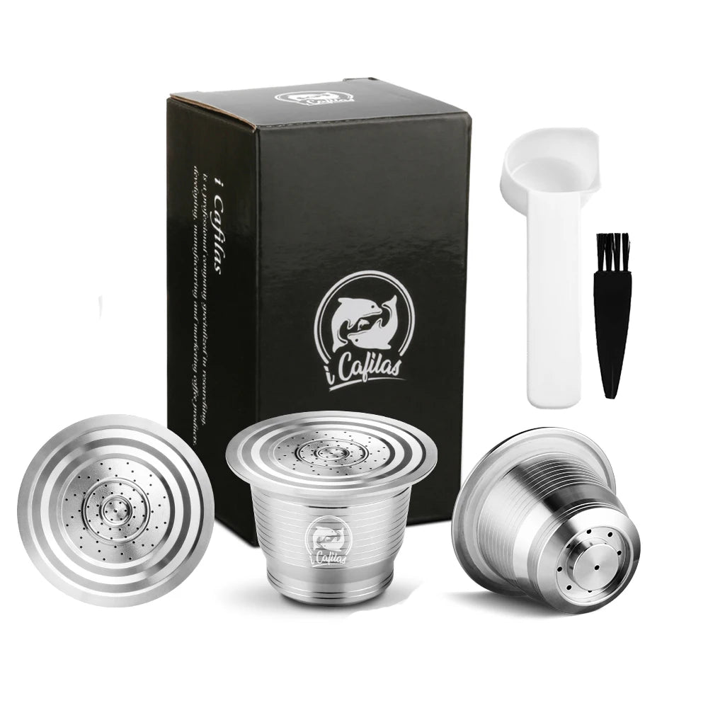 Stainless Steel Reusable Capsule Permanent Coffee Pod Holder Compatible for Nespresso Original Line