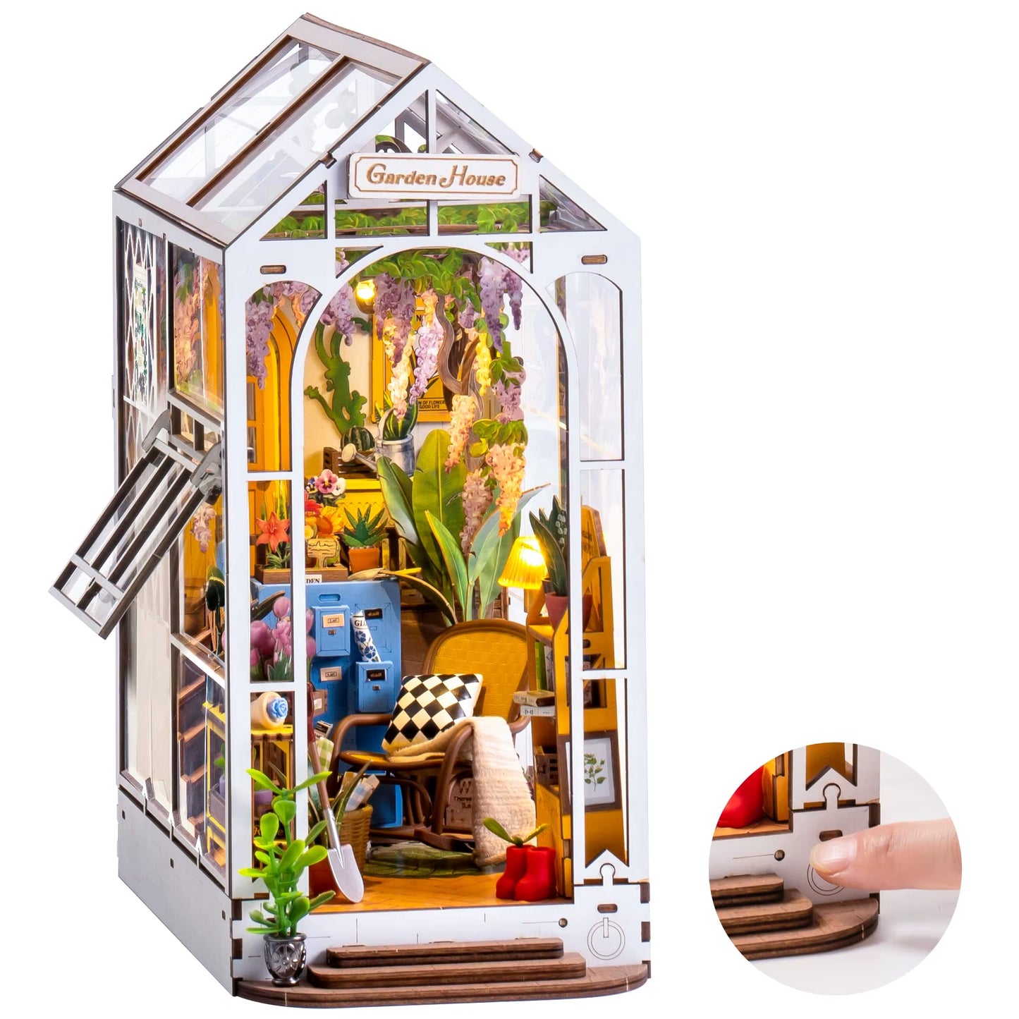 Rolife Original Garden House Kit Book Shelf Insert Easy Assemble Toys Gifts for Kids Girls Home Decoration Book Nook