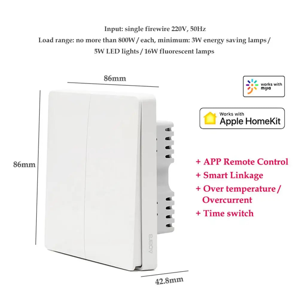 Wall Switch Zigbee Wireless Switch Key Smart Home Zero Line Fire Wire Light Switch Remote Control for Mijia Homekit