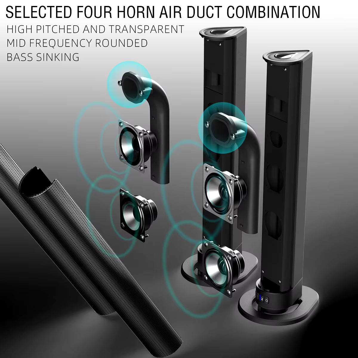 TV Soundbar Stereo Detachable Bluetooth Speaker FM Radio Column PC Sound Bar Speakers Split 2 Speakers for Home Theater System