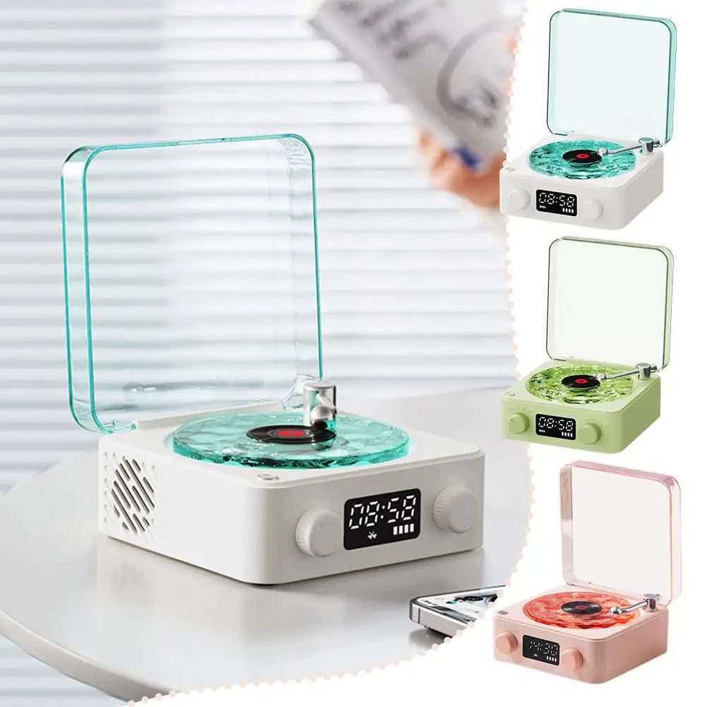 Retro Turntable Speaker Wireless Bluetooth 5.0 Lamp Record 3.360° Gifts Vinyl Projection Sound Player Surround Stereo A3B4