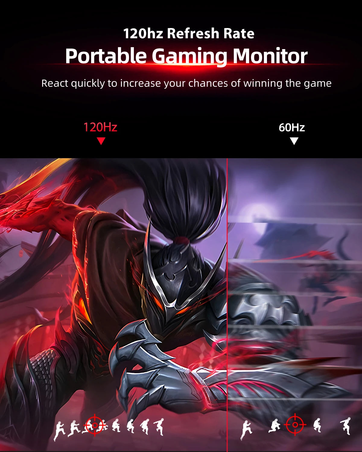 16" 2K Portable Monitor 2560*1600 16:10 100%Srgb 500Cd/M² 120Hz Gaming Display for Xbox PS5 Switch Laptop Mac Phone