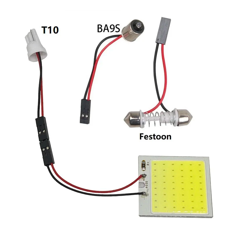 White T10 W5W Cob 24SMD 36SMD 48SMD BA9S Car Led Clearance License Plate Lamp Auto Interior Reading Bulb Trunk Festoon Light 12V