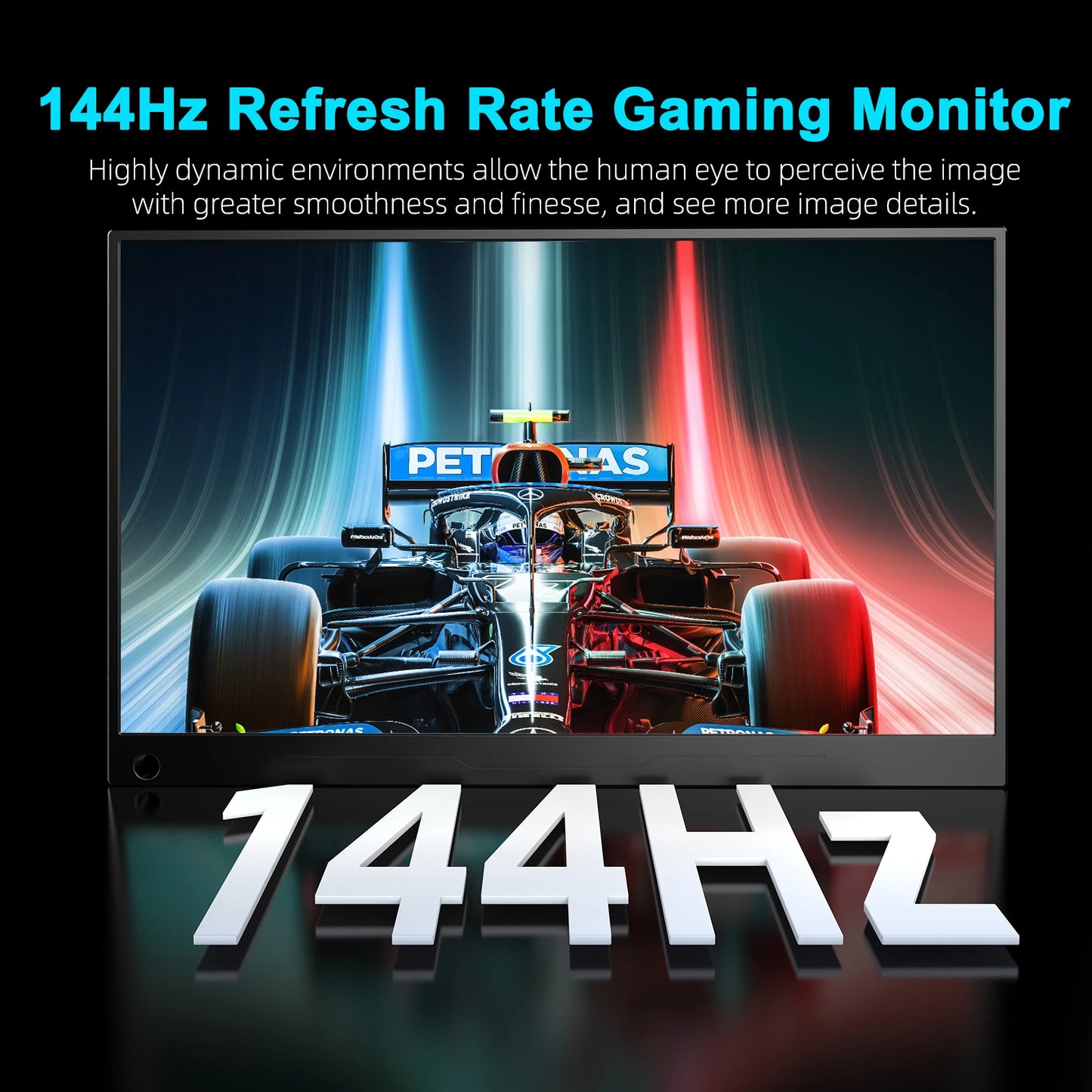 17.3 Inch 2K 144Hz Portable Gaming Monitor 2560X1440 HDR Freesync IPS Display for PC Mac Phone Game Console Steam Deck