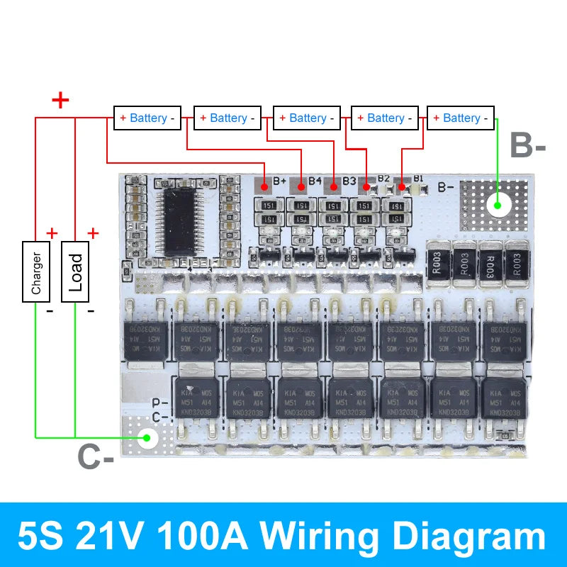 3S/4S/5S Bms 12V 16.8V 21V 100A Li-Ion Lmo Ternary Lithium Battery Protection Circuit Board Li-Polymer Balance Charging Module