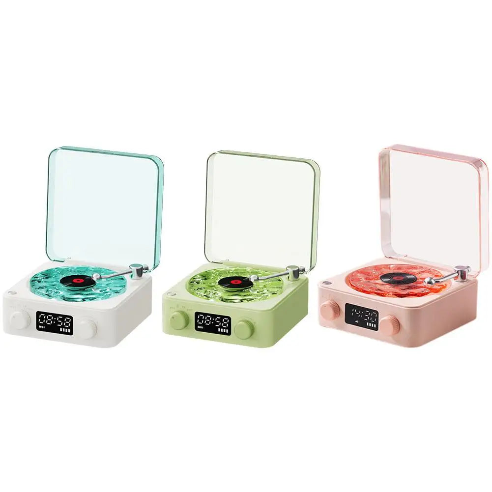 Retro Turntable Speaker Wireless Bluetooth 5.0 Lamp Record 3.360° Gifts Vinyl Projection Sound Player Surround Stereo A3B4