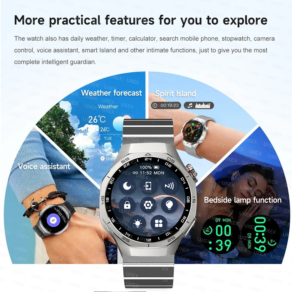 2025 New Surprise Gift Smartwatch Gentleman 1.53” HD Bluetooth Call Health Tracker Custom Photo Watches Smart Business Stripling