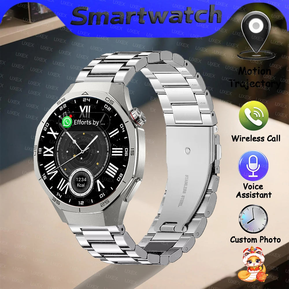 2025 New Surprise Gift Smartwatch Gentleman 1.53” HD Bluetooth Call Health Tracker Custom Photo Watches Smart Business Stripling