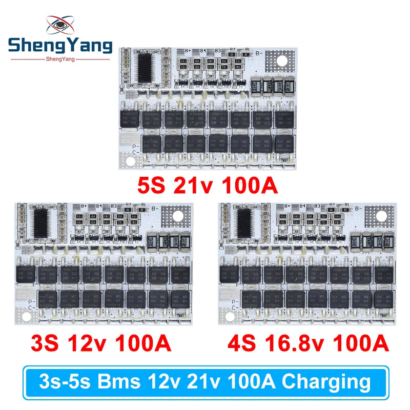 3S/4S/5S Bms 12V 16.8V 21V 100A Li-Ion Lmo Ternary Lithium Battery Protection Circuit Board Li-Polymer Balance Charging Module