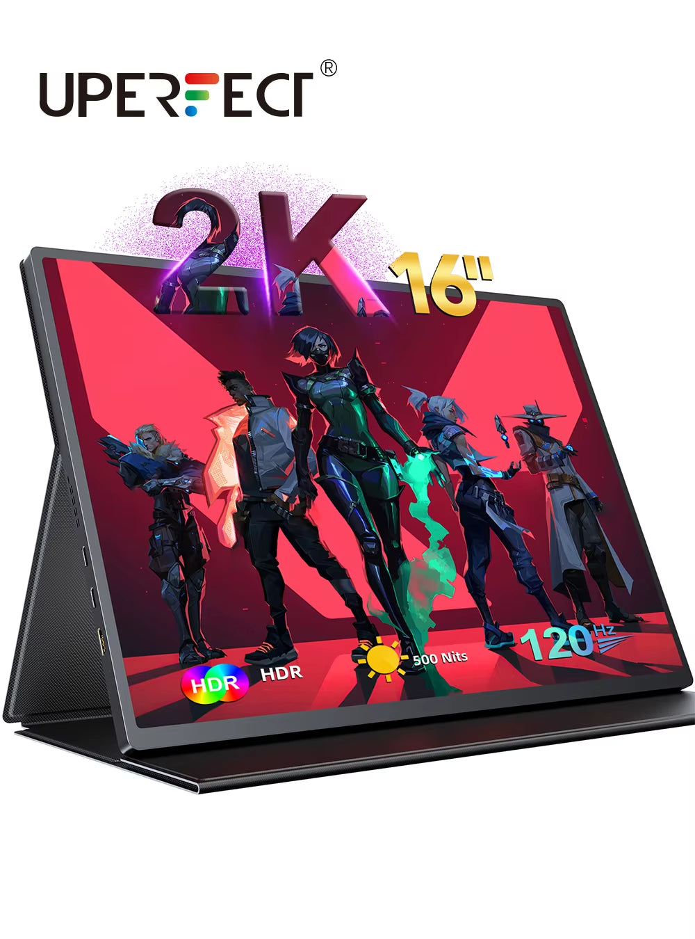 16" 2K Portable Monitor 2560*1600 16:10 100%Srgb 500Cd/M² 120Hz Gaming Display for Xbox PS5 Switch Laptop Mac Phone