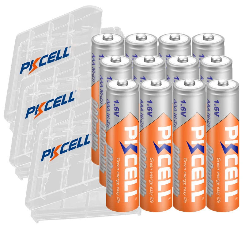 4/8/12PC 900Mwh AAA Battery 1.6V Ni-Zn AAA Rechargeable Batteries and AA/AAA Battery Box for Camera Toys Flashlight