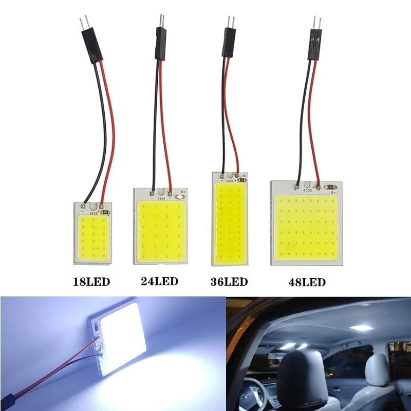 White T10 W5W Cob 24SMD 36SMD 48SMD BA9S Car Led Clearance License Plate Lamp Auto Interior Reading Bulb Trunk Festoon Light 12V