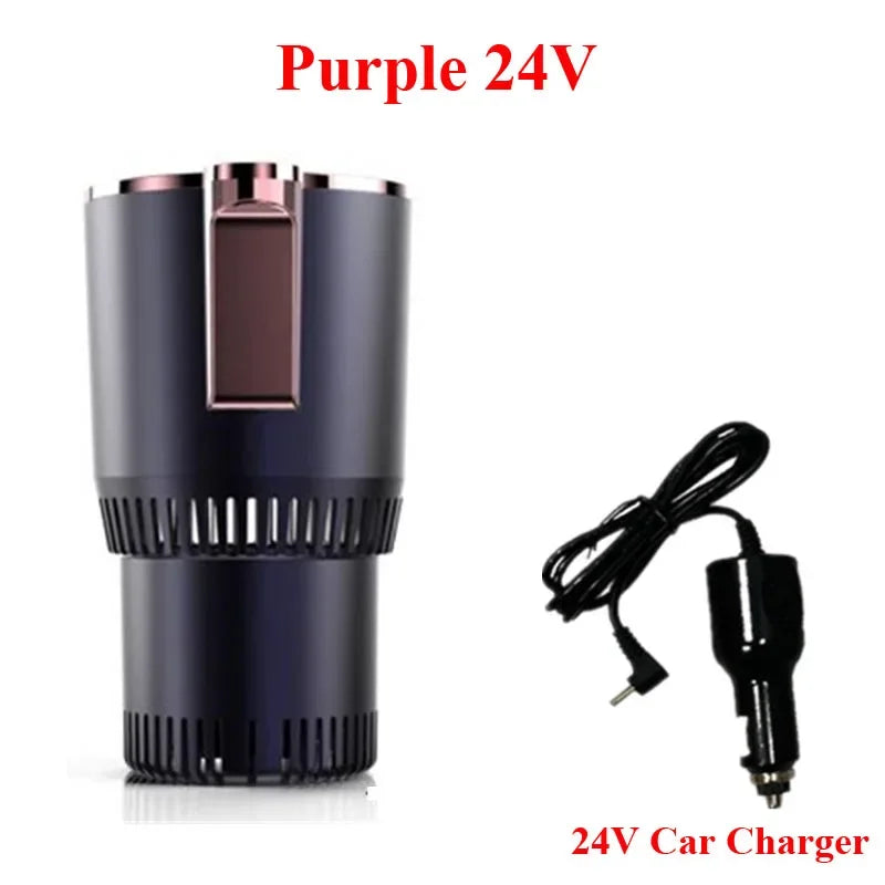 24V Car Heating Cooling Cup Warmer Cooler Smart Cup Mug Holder Tumbler Cooling Beverage Drinks Cans Summer Drink