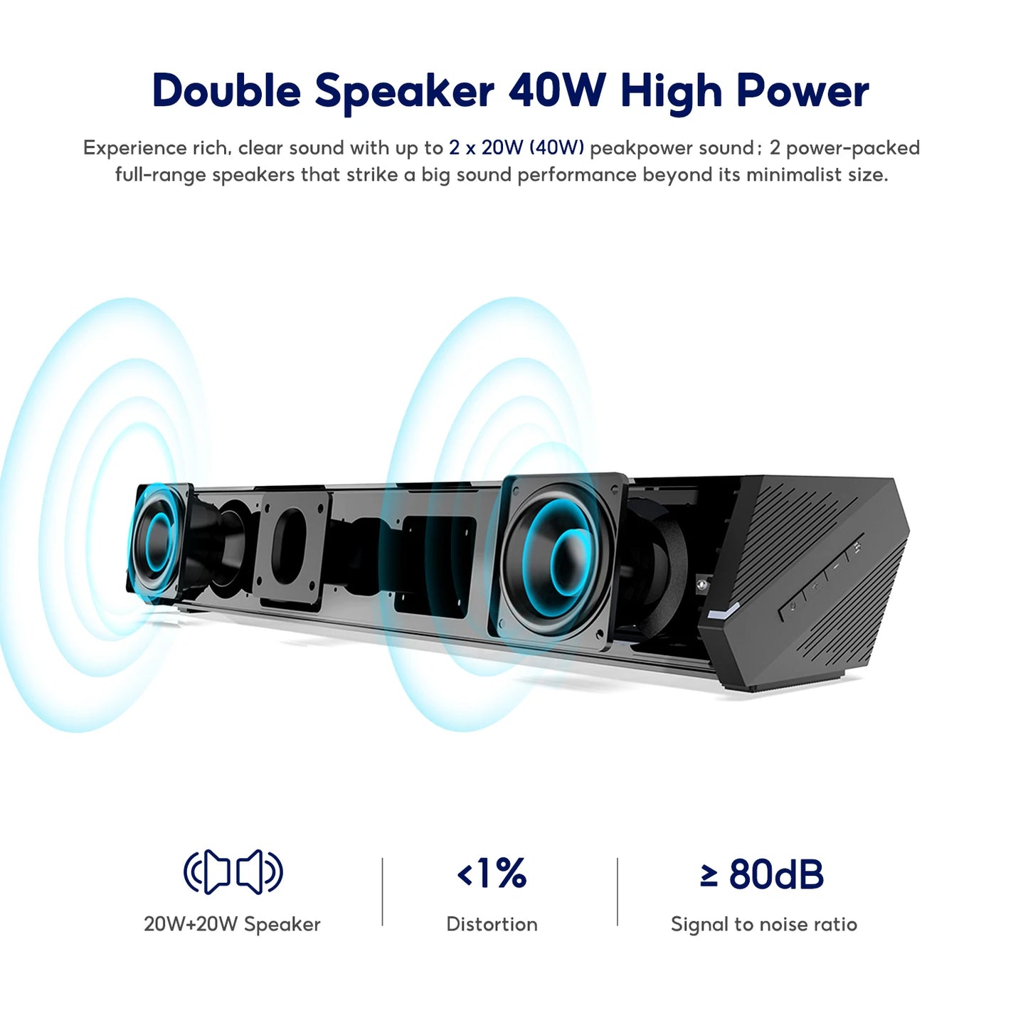 S03 Sound Bar for TV 100W Bluetooth 5.0 Soundbar Bass Home Sound Theater Stereo Subwoofer Surround Wireless Speakers