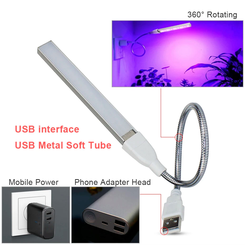 Led Grow Light USB DC 5V Fitolampy for Plants Red Blue Led Plant Grow Light Lamps Full Spectrum Led Grow Lights Bulb Phytolamp