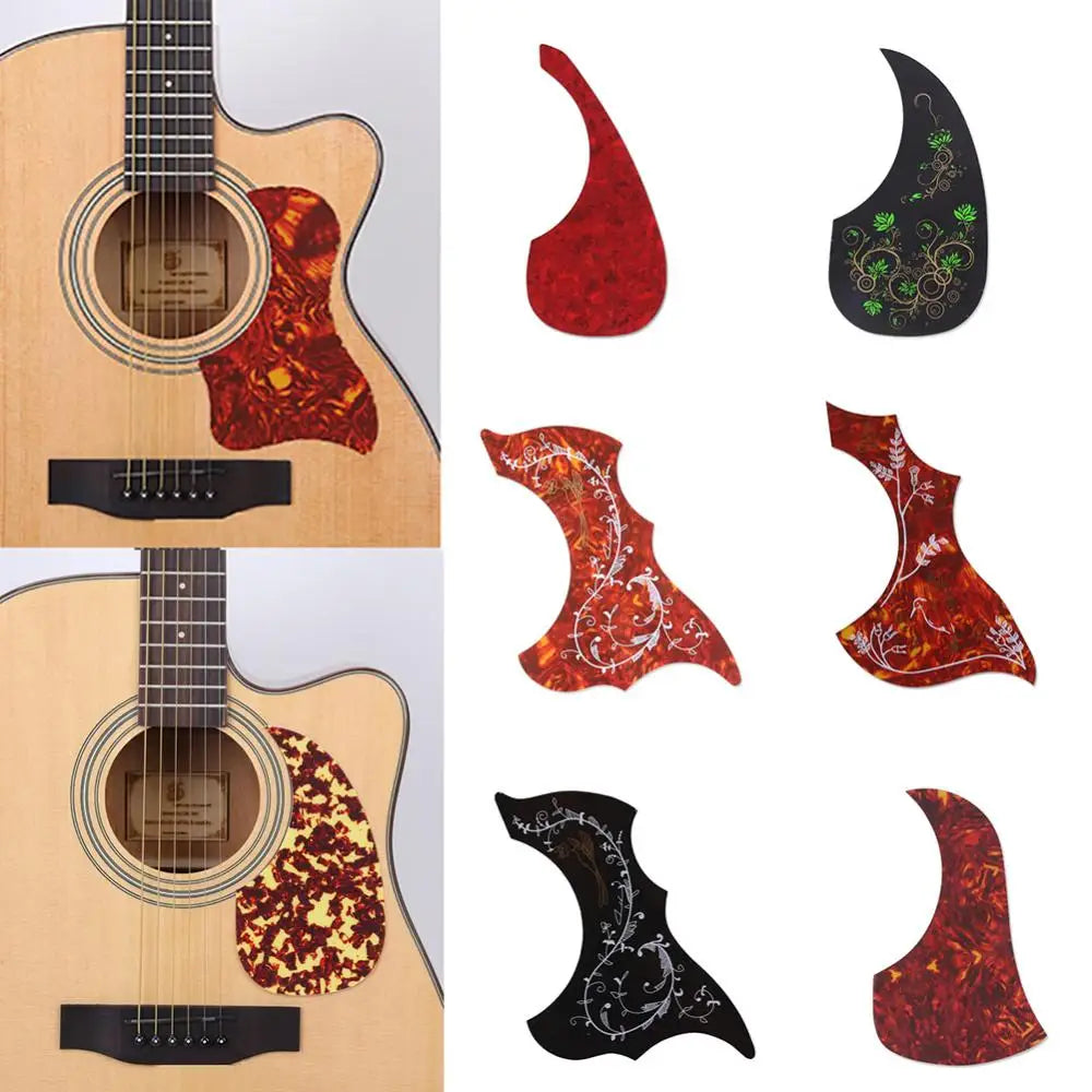 Acoustic Folk Guitar Pickguard Celluloid Pick Guard Board Sticker Accessories Self-Adhesive Pick Guard Sticker Guitar Accessory