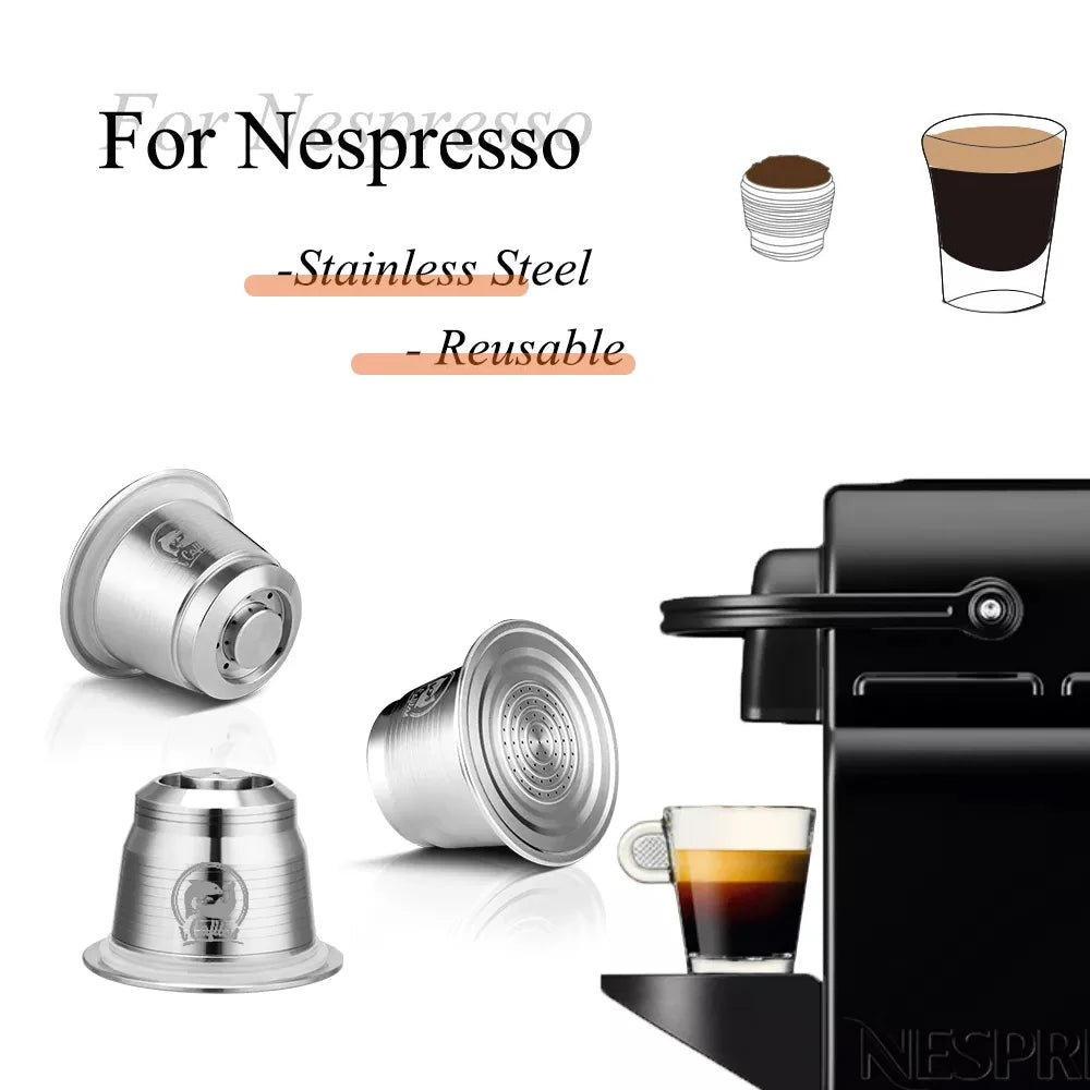 Stainless Steel Reusable Capsule Permanent Coffee Pod Holder Compatible for Nespresso Original Line