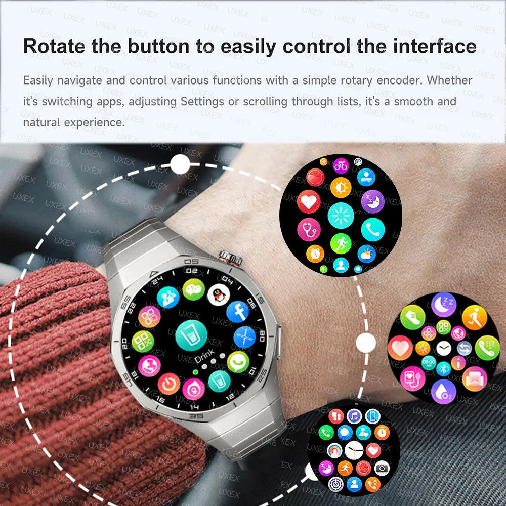 2025 New Surprise Gift Smartwatch Gentleman 1.53” HD Bluetooth Call Health Tracker Custom Photo Watches Smart Business Stripling