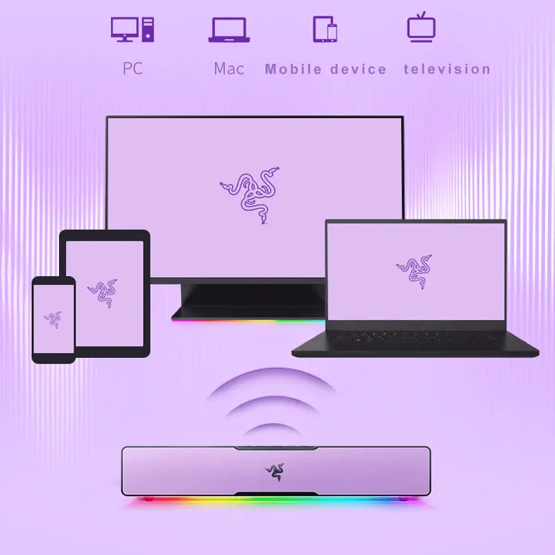 Sanrio Kuromi Edition Gaming Speaker Soundbar Compact Design - Chroma RGB -Bluetooth 5.0 - for Pc/Laptop, Smartphones, Tab