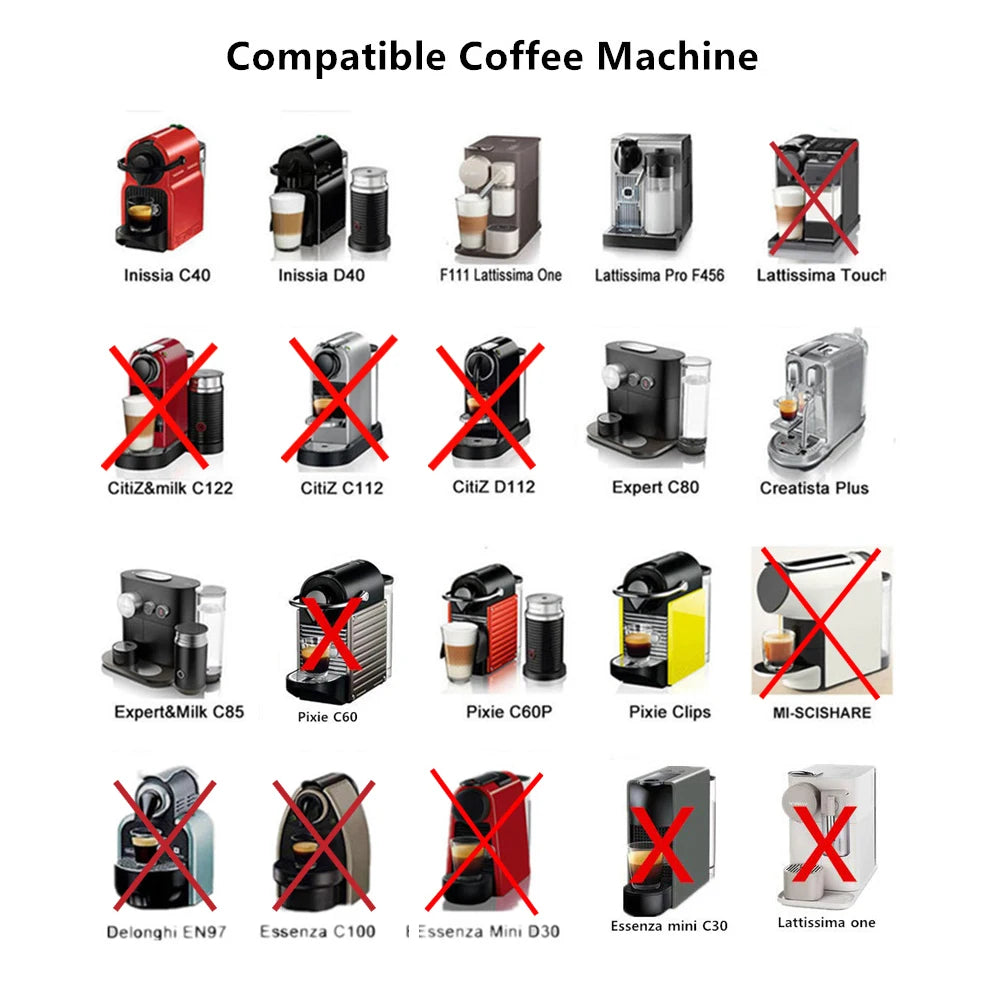 Stainless Steel Reusable Capsule Permanent Coffee Pod Holder Compatible for Nespresso Original Line