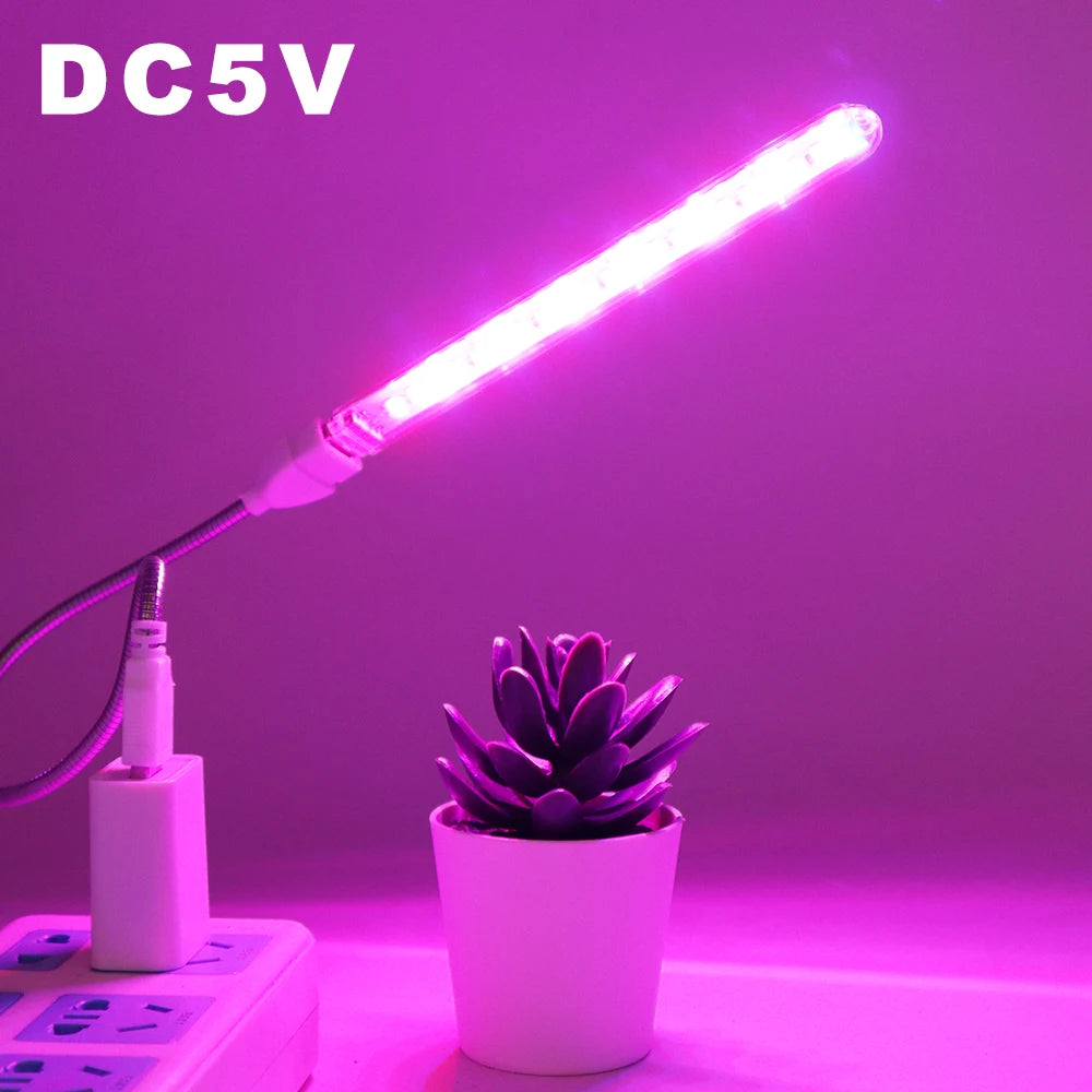 DC5V LED Plant Growing Lamp Bulb 21Leds USB Portable LED Grow Lights Full Spectrum LED Phyto Growth Light for Succulent Plant