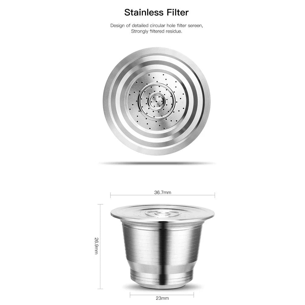 Stainless Steel Reusable Capsule Permanent Coffee Pod Holder Compatible for Nespresso Original Line