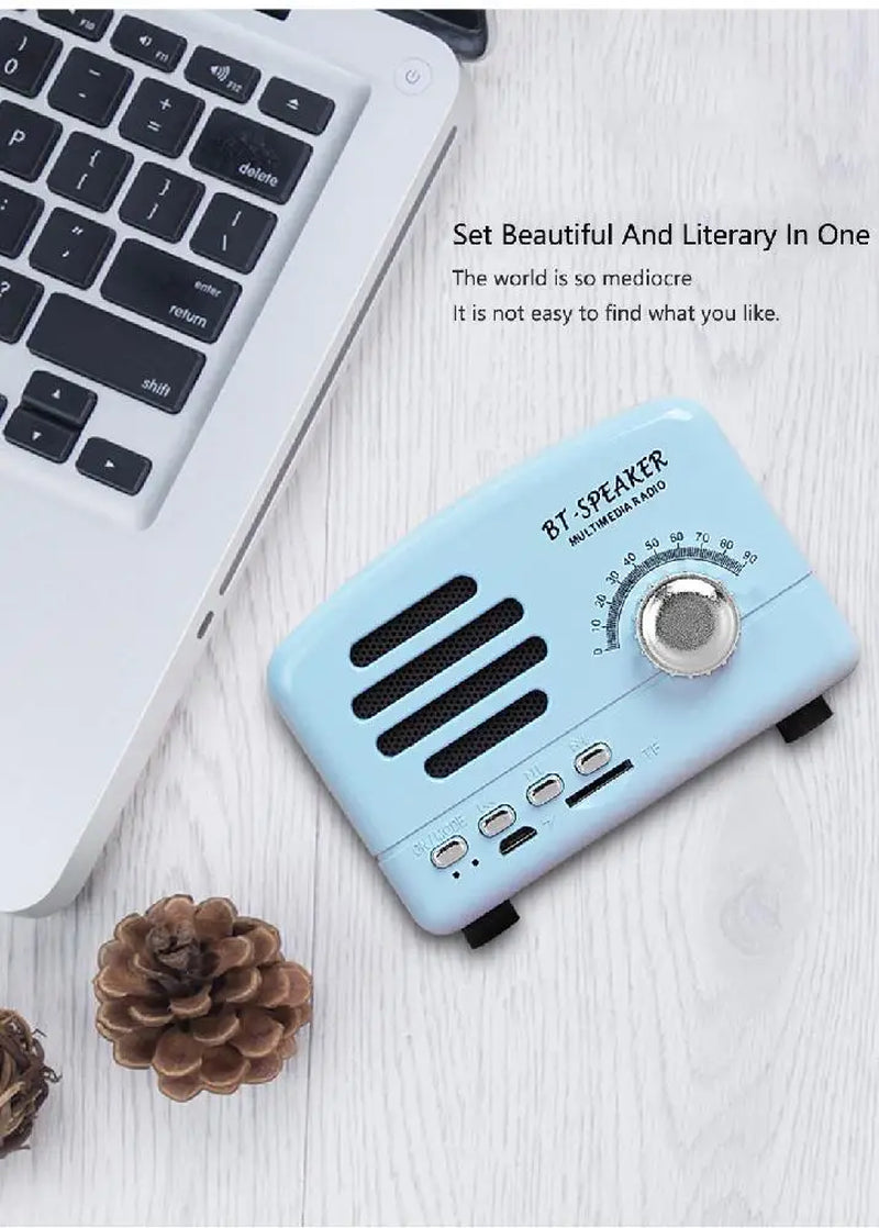 Retro Portable Bluetooth Speaker Classic Music Player Mini Wireless Bluetooth Speaker Radio USB/TF Card Soundbox Music Box