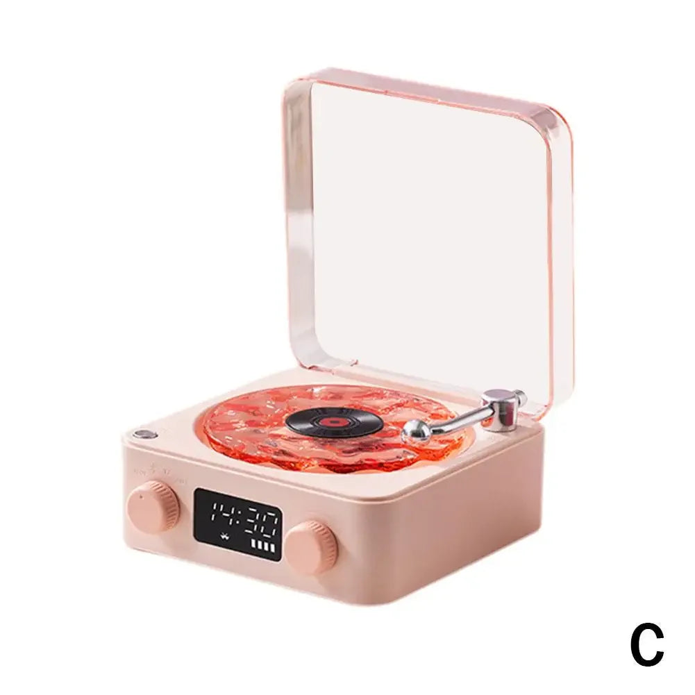 Retro Turntable Speaker Wireless Bluetooth 5.0 Lamp Record 3.360° Gifts Vinyl Projection Sound Player Surround Stereo A3B4