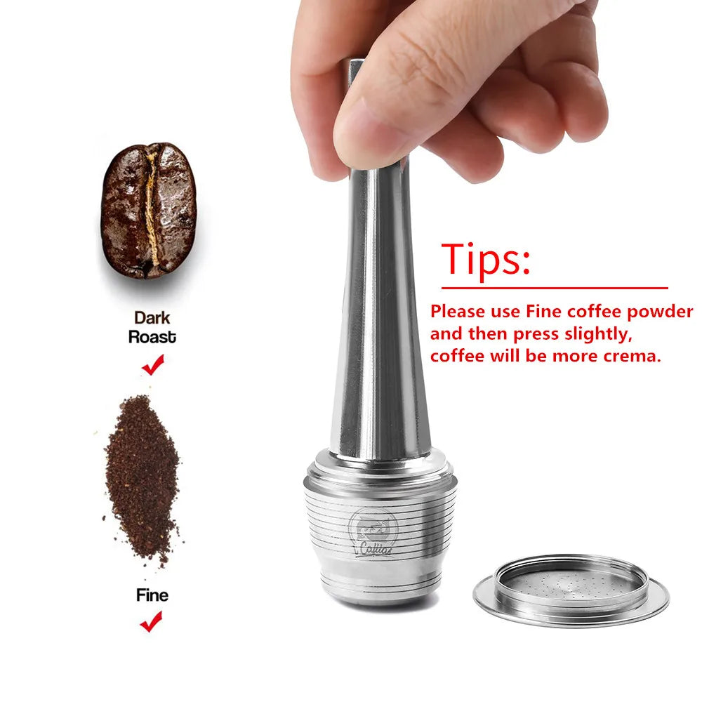 Stainless Steel Reusable Capsule Permanent Coffee Pod Holder Compatible for Nespresso Original Line