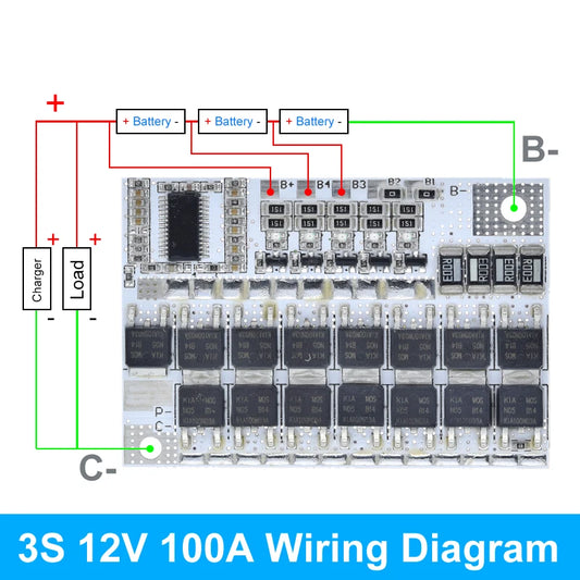 3S/4S/5S Bms 12V 16.8V 21V 100A Li-Ion Lmo Ternary Lithium Battery Protection Circuit Board Li-Polymer Balance Charging Module