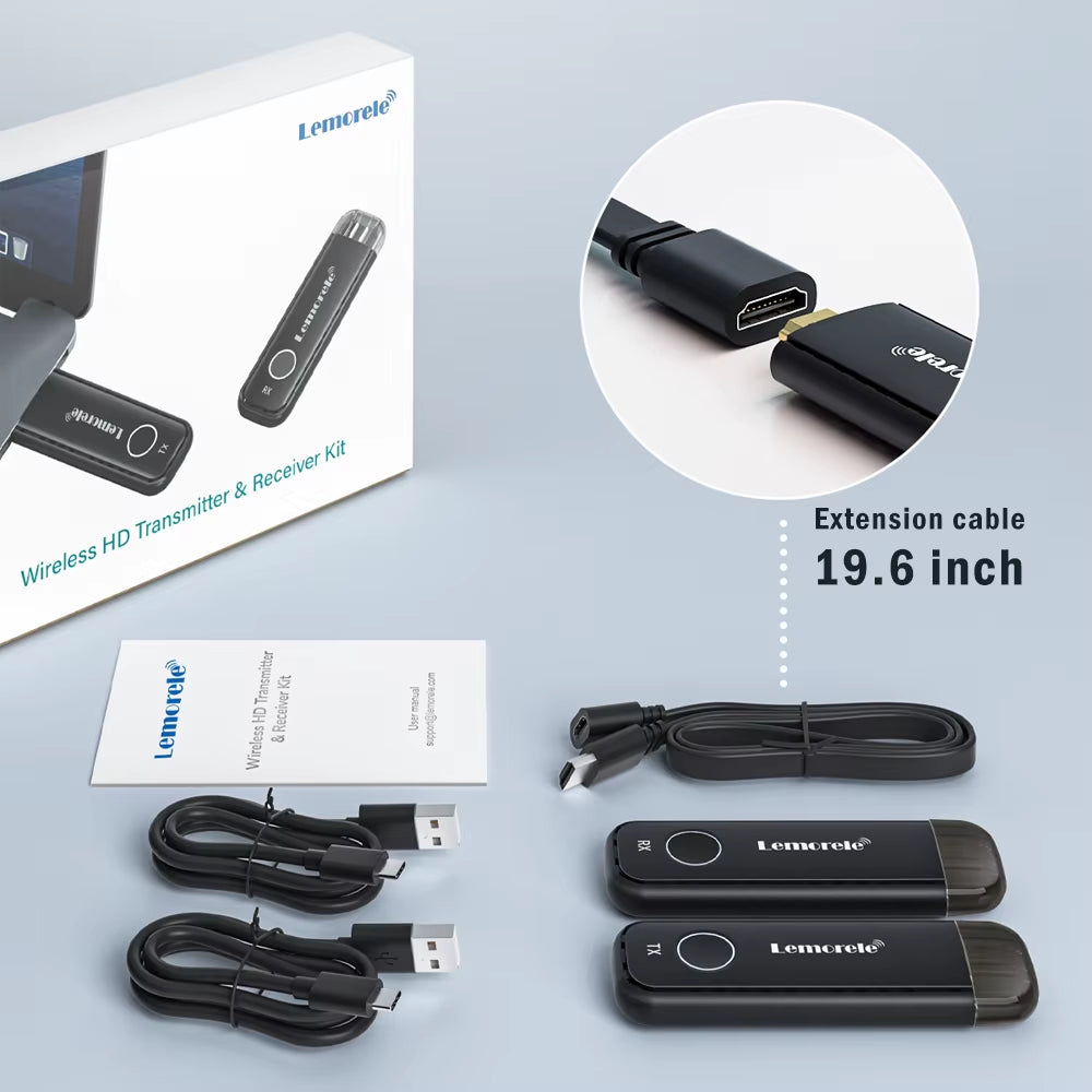 1080P HDMI Wireless Transmitter Receiver Wireless HDMI Video Extender Kit Adapter for Laptop TV Projector Monitor