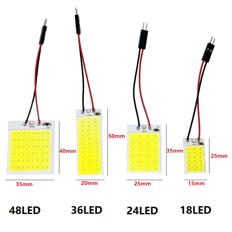 White T10 W5W Cob 24SMD 36SMD 48SMD BA9S Car Led Clearance License Plate Lamp Auto Interior Reading Bulb Trunk Festoon Light 12V