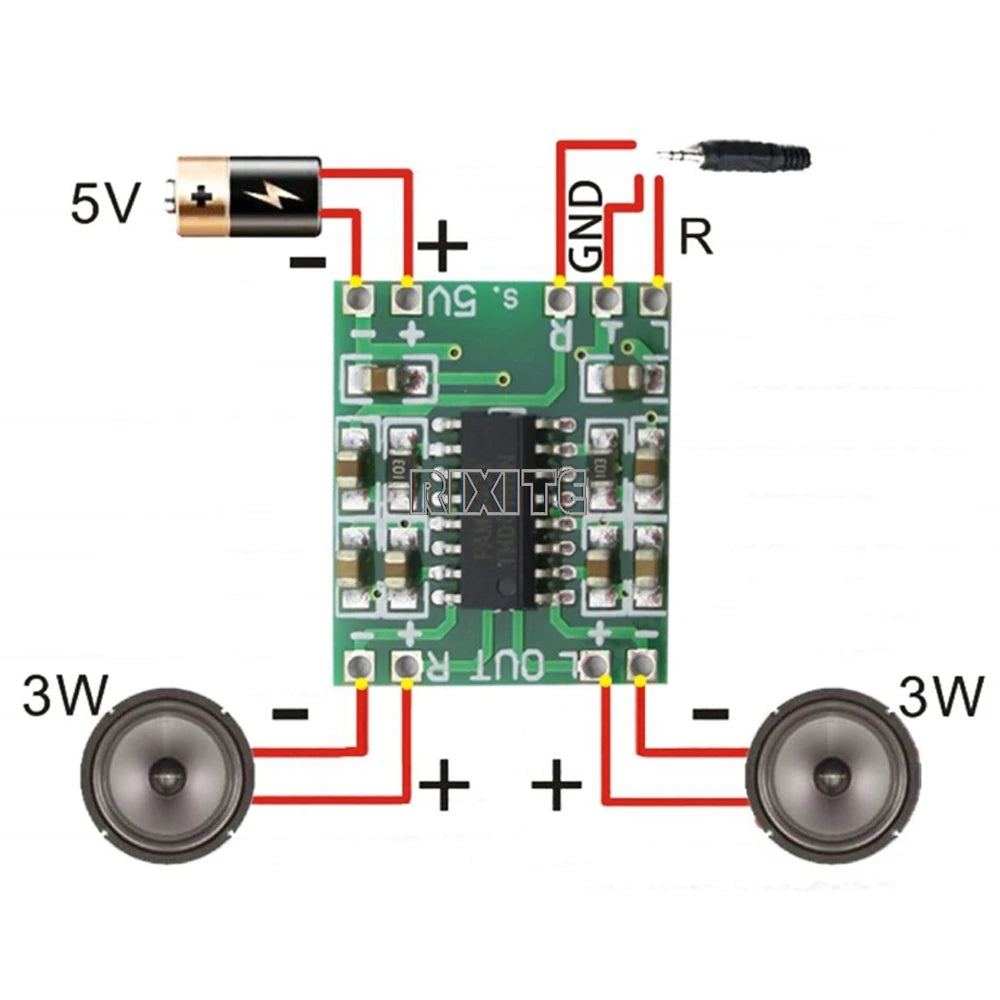 1/2/5/10PCS PAM8403 Audio 2X3W Mini Digital Power Amplifier Board for Class D Stereo Audio Amplifier Module 5V Power