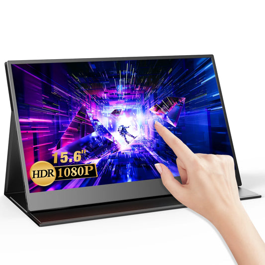 15.6 Inch Touchscreen Portable Monitor 1080P FHD IPS Gaming Display USB-C Screen with Hdr/Freesync/Speakers/Mini HDMI