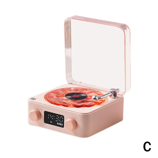 Retro Turntable Speaker Wireless Bluetooth 5.0 Lamp Record 3.360° Gifts Vinyl Projection Sound Player Surround Stereo A3B4